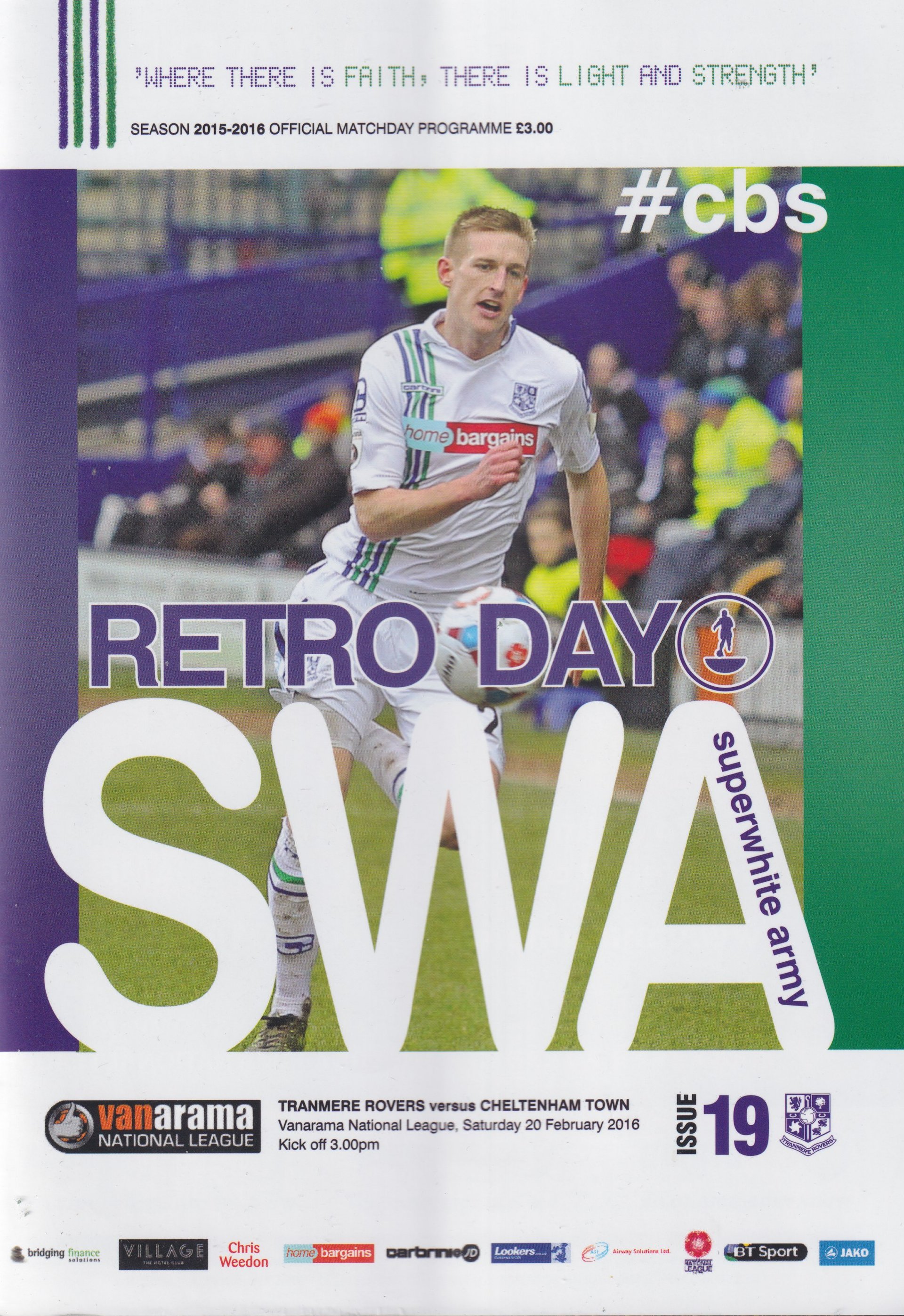 Tranmere Rovers v Cheltenham match programme